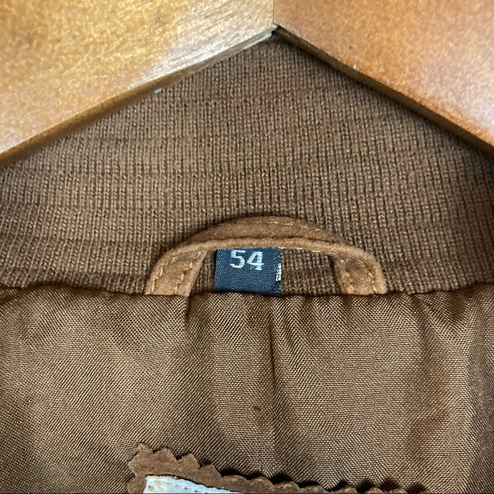 Vera Pelle Genuine Leather Suede Bomber Jacket - Picture 5 of 10